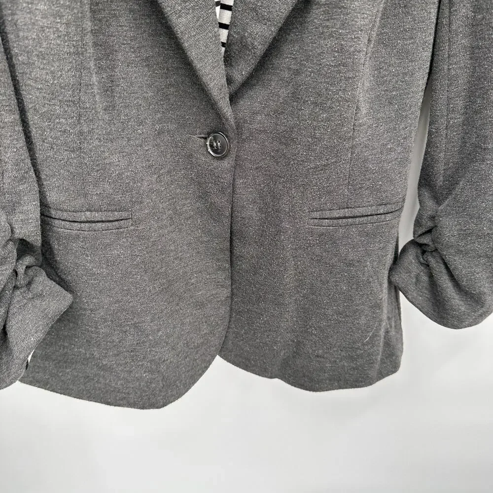 41HAWTHORN Stitch Fix Charcoal Gray Stretch Collared Blazer // XS - Picture 6 of 9